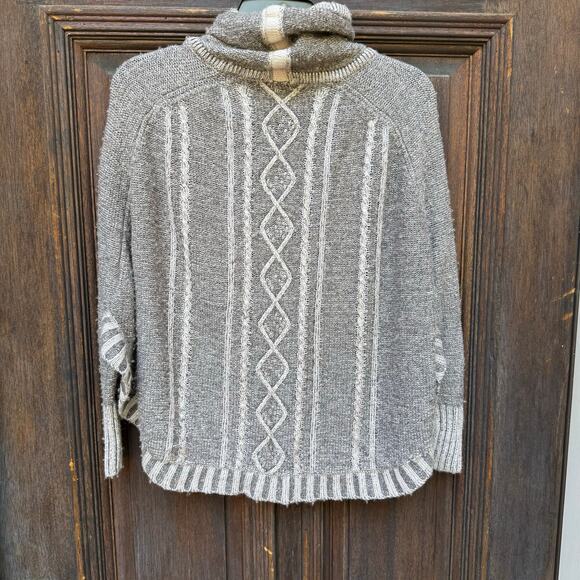 Yoon Wool Blend Sweater Poncho Gray XS/S Cowl Neck Oversized Knit - Picture 3 of 6